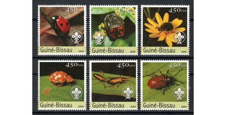 GUINEA BISSAU 2003 - INSECTE - SERIE DE 6 TIMBRE - NESTAMPILATA - MNH / insecte76